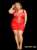 91166 Эротическое платье-сетка, красное. Plus Size